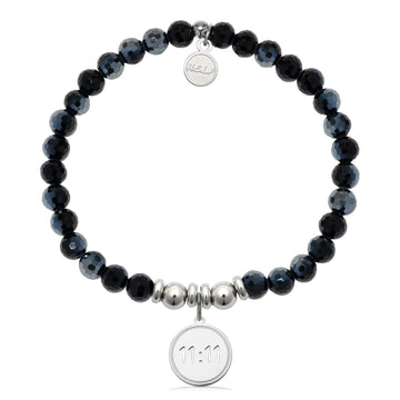 HELP Collection: 11:11 Charm with Black Crystal Charity Bracelet